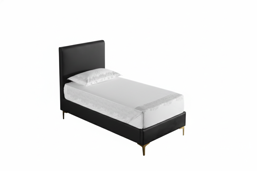 LQ311, Santorini, Classic Upholstered Bed - GOLD LEGS