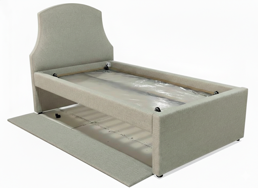 Athens, Elegant Arched Headboard Upholstered Trundle Bed