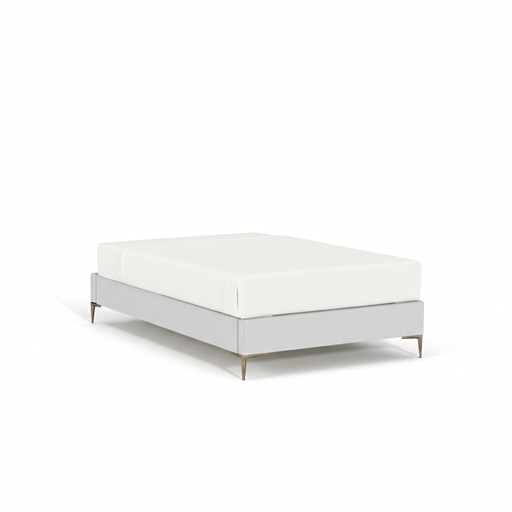 [LQ318Base] Alexandria, Modern Rectangular Bed Base, Curved Metal Legs