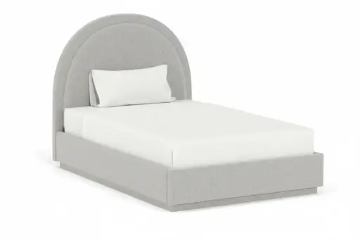 Braga, Modern Upholstered, Standard Frame with Arched Headboard, and Floating Base