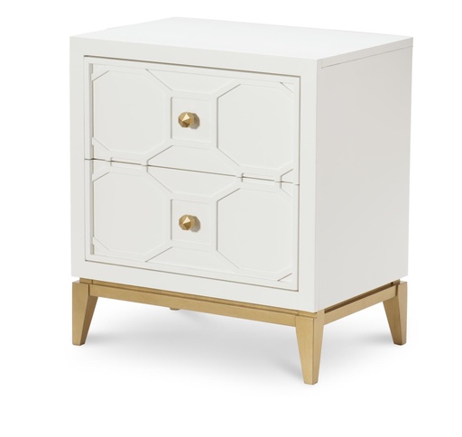 [N7810-3101] Chelsea Nightstand w/ Decorative Lattice (2 Drawers)
